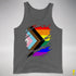 LGBTQ Progress Pride Flag Ripped Reveal Premium Tank Top - Deep Heather
